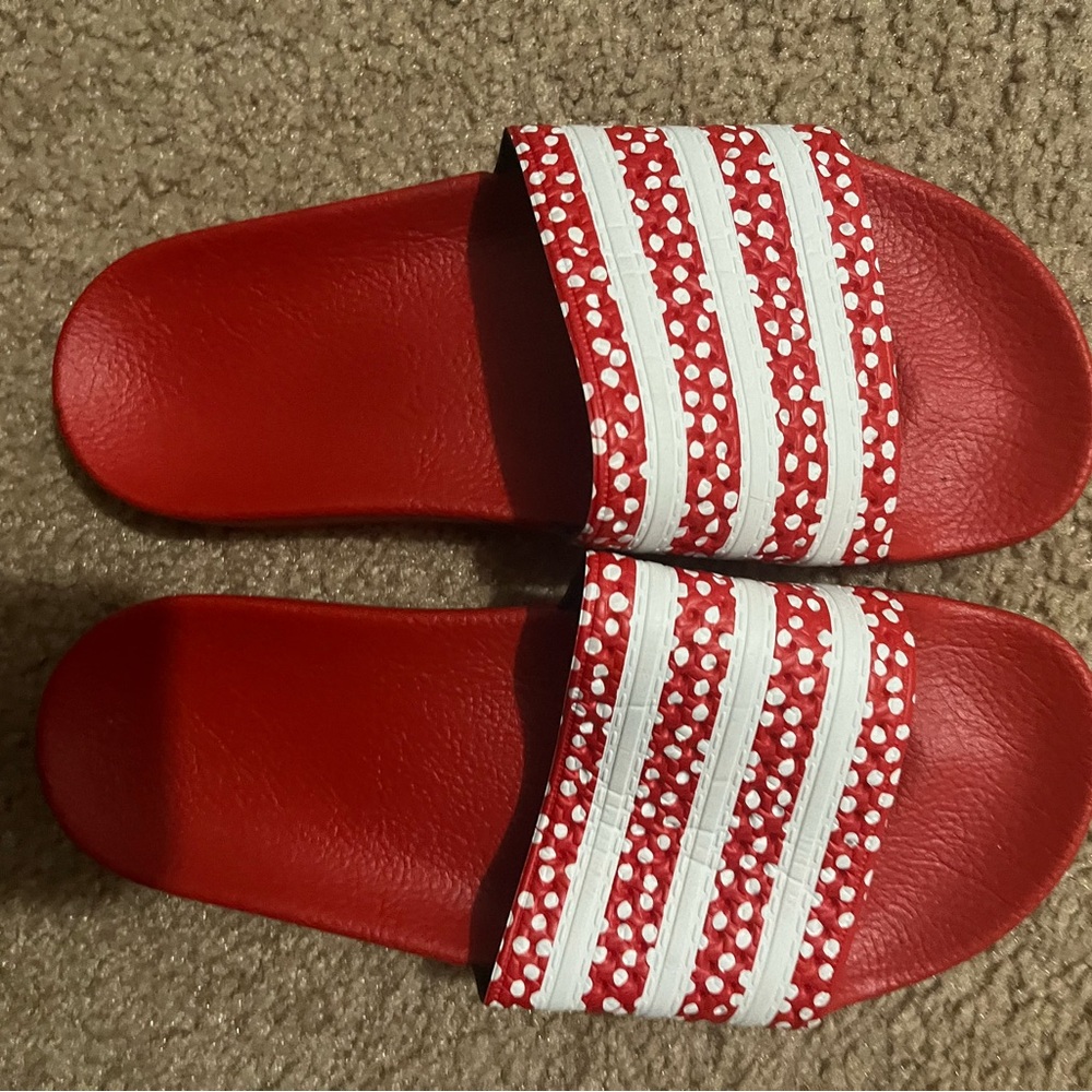NWOT Red Slide Sandals